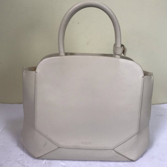 Aritzia Auxiliary Bega Leather Satchel Structured Bag Crossbody Shoulder Bag Tan - Picture 2 of 16